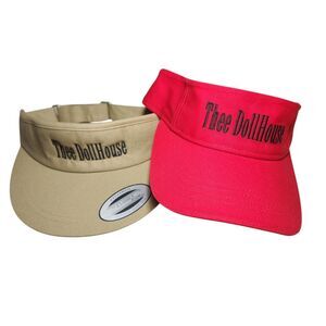 Thee DollHouse Club‎ Myrtle Beach Red Tan Sun Visors Golf Adjustable Embroidered